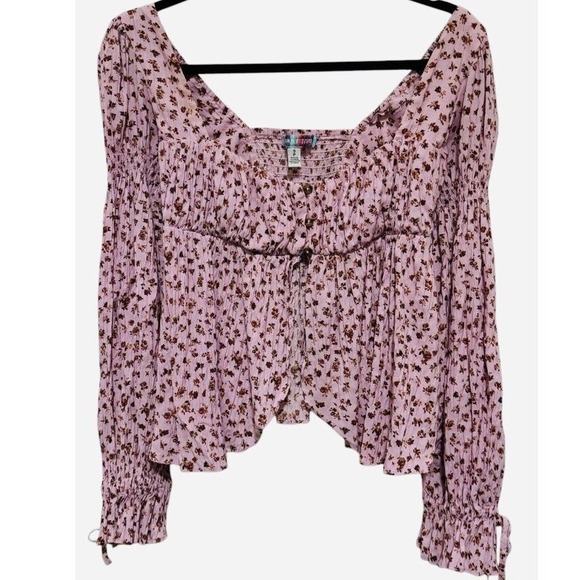 Urban Outfitters Allie Juliet Puff Sleeve Sz‎ SP Peasant Blouse Cottagecore Boho - Picture 9 of 13
